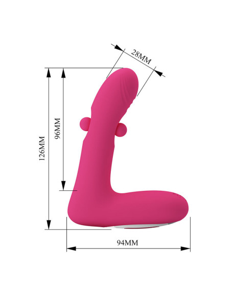 PRETTY LOVE DUDEN RECHARGEABLE SILICONE VIBRATOR 12 VIBRATION MODES AND 3 ROCKING MODES PINK