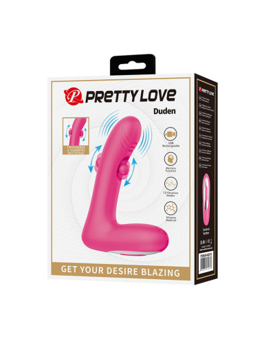 PRETTY LOVE DUDEN RECHARGEABLE SILICONE VIBRATOR 12 VIBRATION MODES AND 3 ROCKING MODES PINK