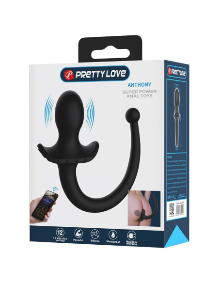 PRETTY LOVE ANTHONY APP CONTROL ANAL AND PERINEUM VIBRATOR BLACK
