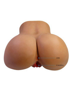 CRAZY BULL REALISTIC FEMALE TORSO MASTURBATOR DUAL ENTRY WITH VIBRATION AND SUCTION NATURAL COLOR