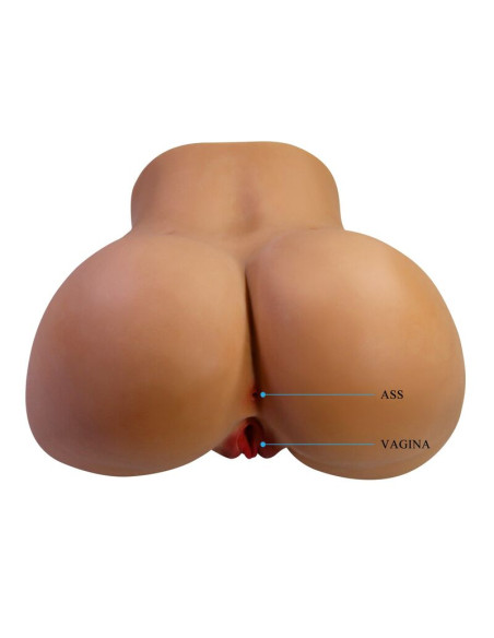 CRAZY BULL REALISTIC FEMALE TORSO MASTURBATOR DUAL ENTRY WITH VIBRATION AND SUCTION NATURAL COLOR