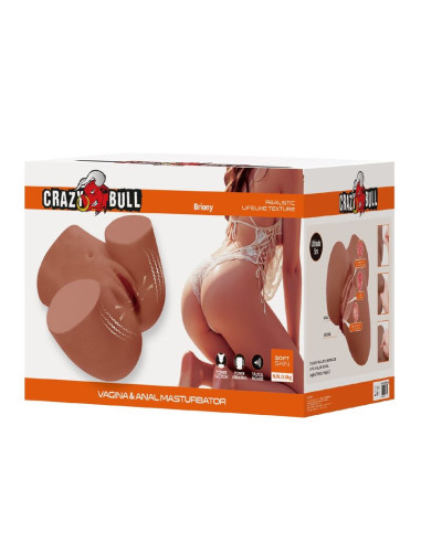 CRAZY BULL REALISTIC FEMALE TORSO MASTURBATOR DUAL ENTRY WITH VIBRATION AND SUCTION NATURAL COLOR