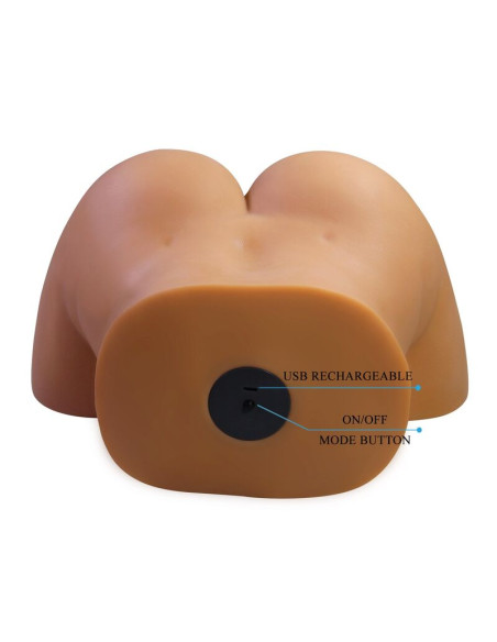 CRAZY BULL REALISTIC FEMALE TORSO MASTURBATOR DUAL ENTRY WITH VIBRATION AND SUCTION NATURAL COLOR