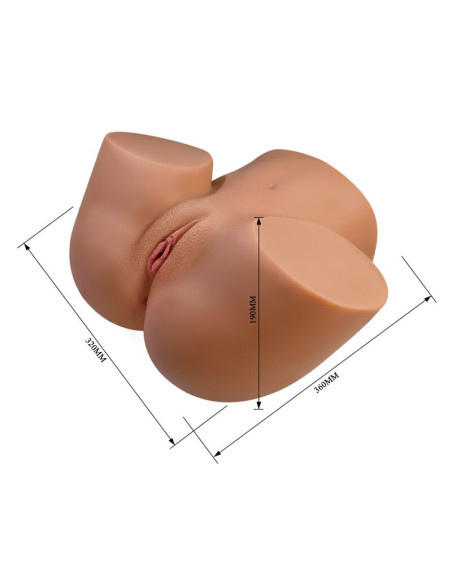 CRAZY BULL REALISTIC FEMALE TORSO MASTURBATOR DUAL ENTRY WITH VIBRATION AND SUCTION NATURAL COLOR