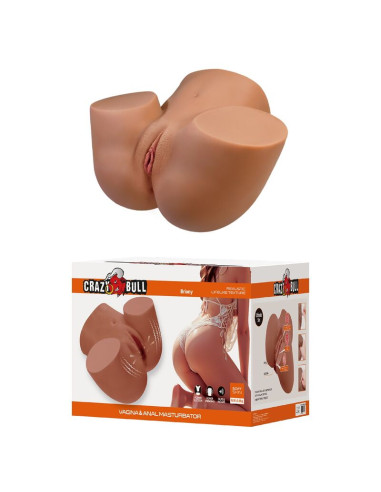 CRAZY BULL REALISTIC FEMALE TORSO MASTURBATOR DUAL ENTRY WITH VIBRATION AND SUCTION NATURAL COLOR