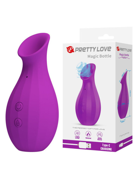 PRETTY LOVE MAGIC BOTTLE RECHARGEABLE CLITORAL SUCTION STIMULATOR PURPLE
