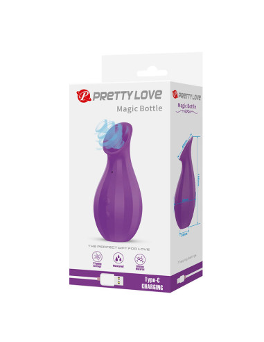 PRETTY LOVE MAGIC BOTTLE RECHARGEABLE CLITORAL SUCTION STIMULATOR PURPLE