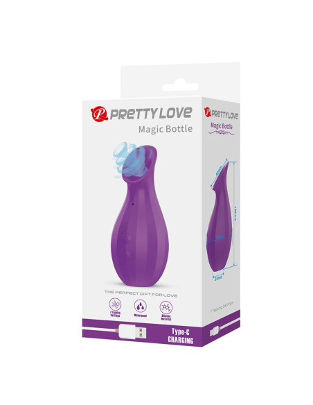 PRETTY LOVE MAGIC BOTTLE RECHARGEABLE CLITORAL SUCTION STIMULATOR PURPLE
