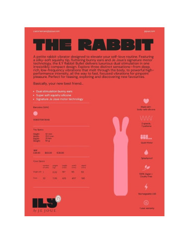 JE JOUE ILY RABBIT BULLET RECHARGEABLE INTIMATE VIBRATOR