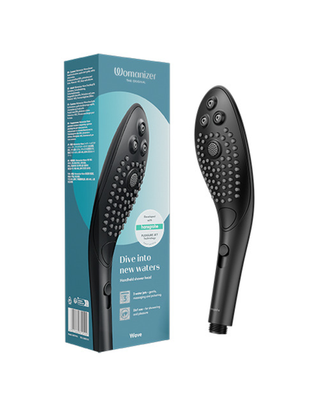 WOMANIZER WAVE CLITORAL STIMULATING SHOWER HEAD BLACK