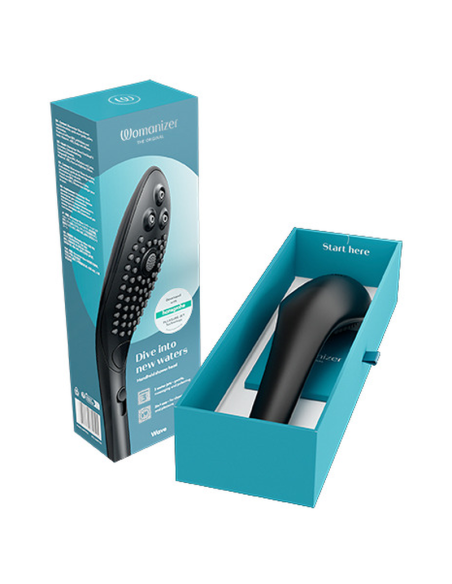 WOMANIZER WAVE CLITORAL STIMULATING SHOWER HEAD BLACK