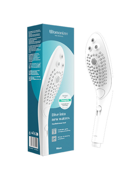 WOMANIZER WAVE CLITORAL STIMULATING SHOWER HEAD WHITE