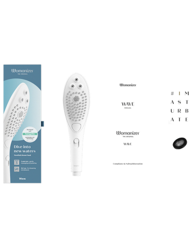 WOMANIZER WAVE CLITORAL STIMULATING SHOWER HEAD WHITE