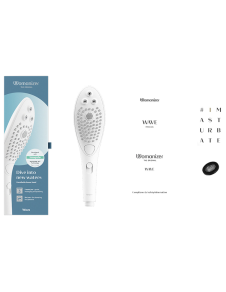 WOMANIZER WAVE CLITORAL STIMULATING SHOWER HEAD WHITE