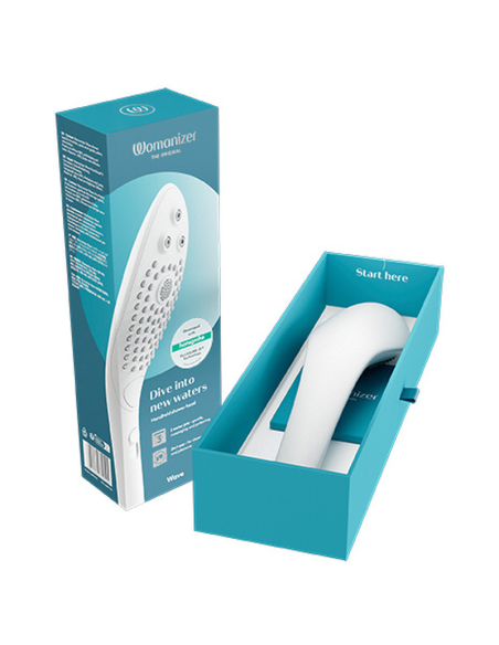 WOMANIZER WAVE CLITORAL STIMULATING SHOWER HEAD WHITE