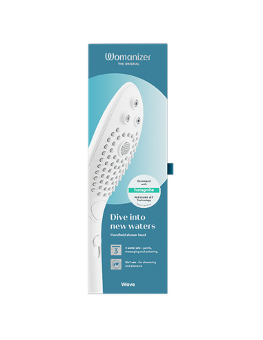 WOMANIZER WAVE CLITORAL STIMULATING SHOWER HEAD WHITE