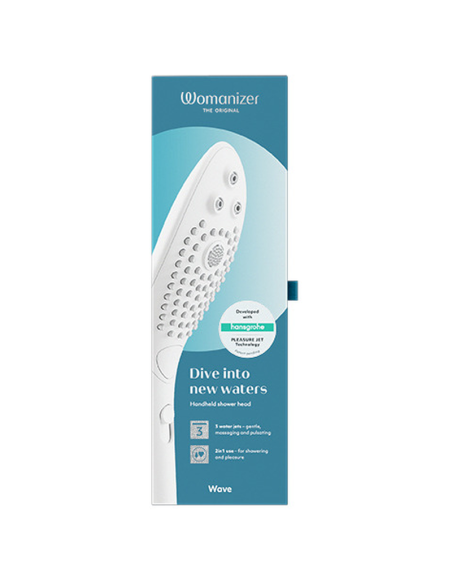 WOMANIZER WAVE CLITORAL STIMULATING SHOWER HEAD WHITE