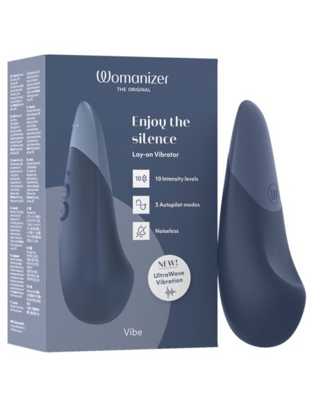 WOMANIZER VIBE LAY ON SILENT VIBRATOR DARK BLUE