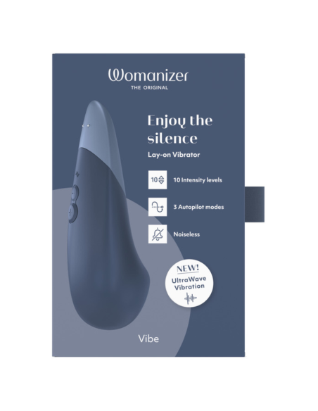 WOMANIZER VIBE LAY ON SILENT VIBRATOR DARK BLUE