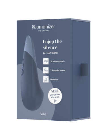WOMANIZER VIBE LAY ON SILENT VIBRATOR DARK BLUE