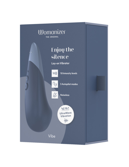 WOMANIZER VIBE LAY ON SILENT VIBRATOR DARK BLUE