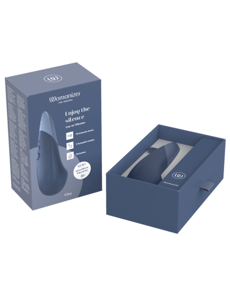 WOMANIZER VIBE LAY ON SILENT VIBRATOR DARK BLUE