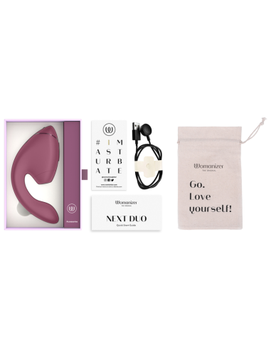 WOMANIZER DUO NEXT DUAL CLITORAL G SPOT STIMULATOR DUSKY PINK