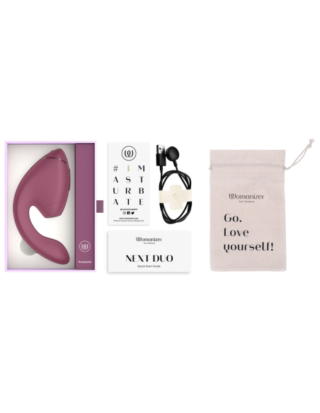 WOMANIZER DUO NEXT DUAL CLITORAL G SPOT STIMULATOR DUSKY PINK