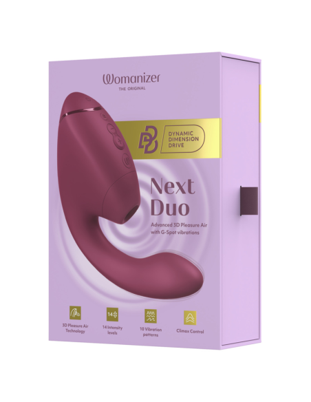 WOMANIZER DUO NEXT DUAL CLITORAL G SPOT STIMULATOR DUSKY PINK