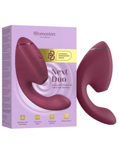 WOMANIZER DUO NEXT DUAL CLITORAL G SPOT STIMULATOR DUSKY PINK