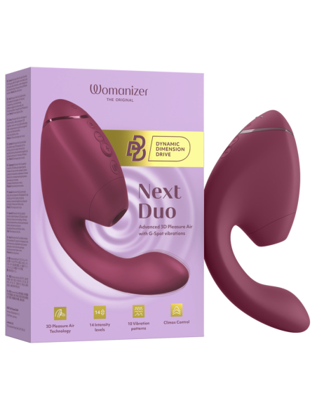 WOMANIZER DUO NEXT DUAL CLITORAL G SPOT STIMULATOR DUSKY PINK