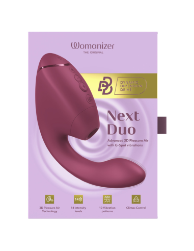 WOMANIZER DUO NEXT DUAL CLITORAL G SPOT STIMULATOR DUSKY PINK