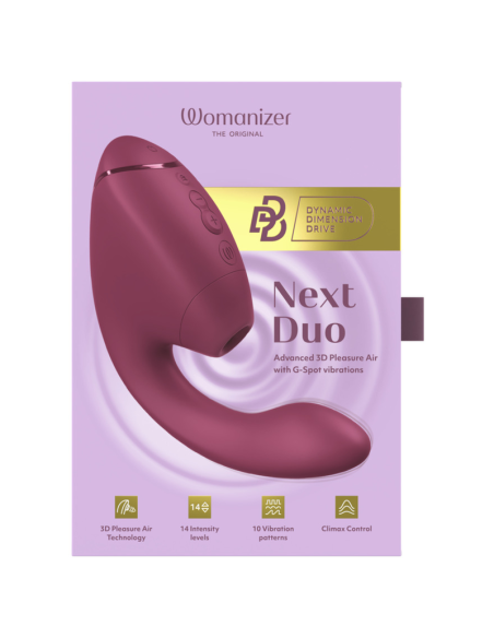 WOMANIZER DUO NEXT DUAL CLITORAL G SPOT STIMULATOR DUSKY PINK