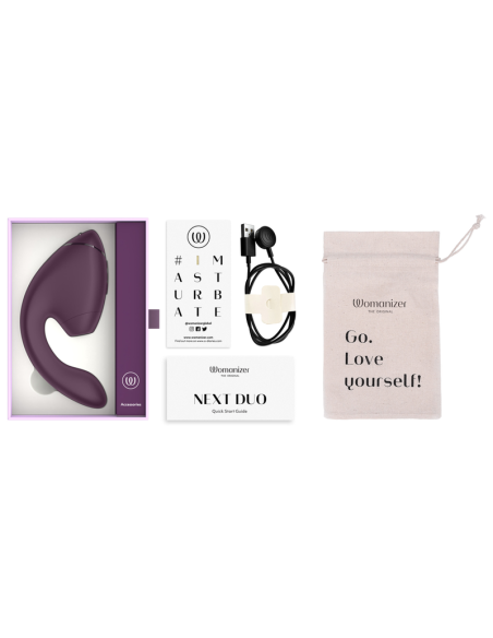WOMANIZER DUO NEXT DUAL CLITORAL G SPOT STIMULATOR DARK PURPLE