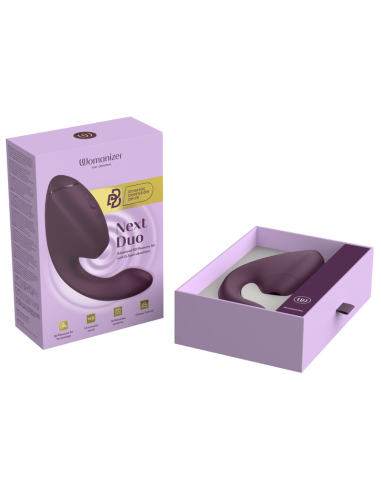 WOMANIZER DUO NEXT DUAL CLITORAL G SPOT STIMULATOR DARK PURPLE