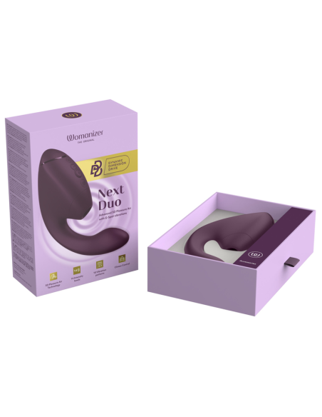 WOMANIZER DUO NEXT DUAL CLITORAL G SPOT STIMULATOR DARK PURPLE