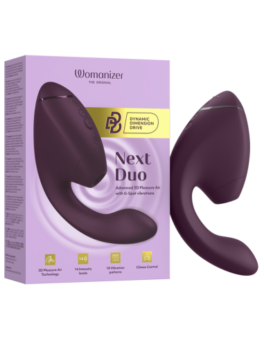 WOMANIZER DUO NEXT DUAL CLITORAL G SPOT STIMULATOR DARK PURPLE