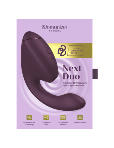 WOMANIZER DUO NEXT DUAL CLITORAL G SPOT STIMULATOR DARK PURPLE