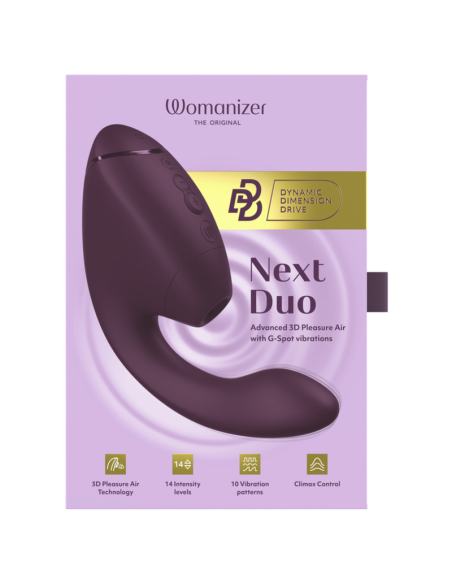 WOMANIZER DUO NEXT DUAL CLITORAL G SPOT STIMULATOR DARK PURPLE