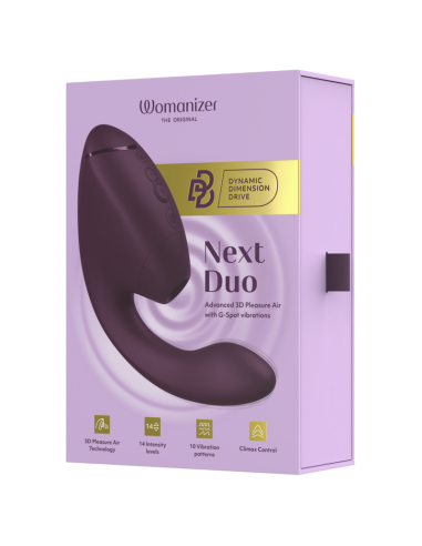 WOMANIZER DUO NEXT DUAL CLITORAL G SPOT STIMULATOR DARK PURPLE