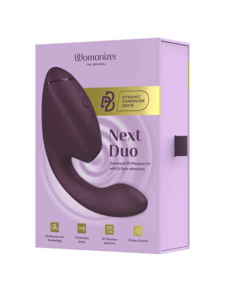 WOMANIZER DUO NEXT DUAL CLITORAL G SPOT STIMULATOR DARK PURPLE