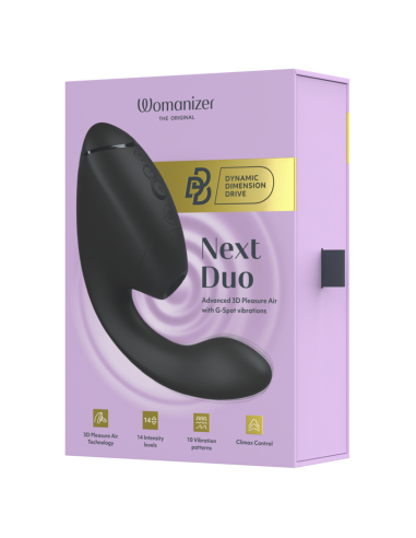 WOMANIZER DUO NEXT DUAL CLITORAL G SPOT STIMULATOR BLACK
