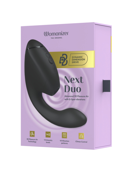 WOMANIZER DUO NEXT DUAL CLITORAL G SPOT STIMULATOR BLACK