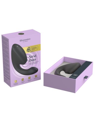 WOMANIZER DUO NEXT DUAL CLITORAL G SPOT STIMULATOR BLACK