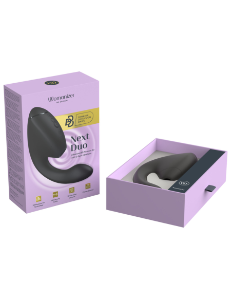 WOMANIZER DUO NEXT DUAL CLITORAL G SPOT STIMULATOR BLACK