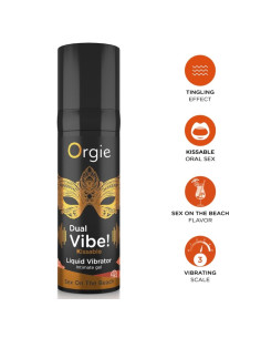 ORGIE DUAL VIBE SEX ON THE BEACH KISSABLE LIQUID VIBRATOR 15 ML
