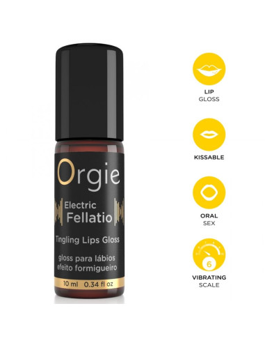 ORGIE ELECTRIC FELLATIO VIBRATING TINGLING LIP GLOSS 10 ML