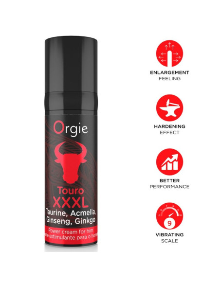 ORGIE TOURO XXXL ERECTION ENHANCER AND ENLARGER CREAM 15 ML