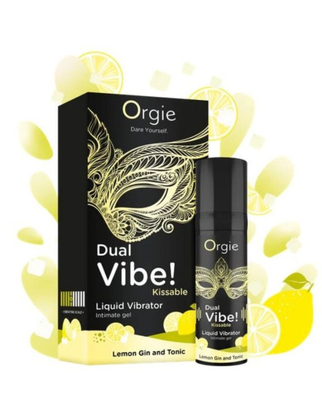 ORGIE DUAL VIBE LEMON GIN AND TONIC KISSABLE LIQUID VIBRATOR 15 ML