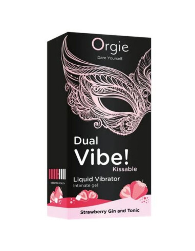 ORGIE DUAL VIBE STRAWBERRY GIN AND TONIC KISSABLE LIQUID VIBRATOR 15 ML
